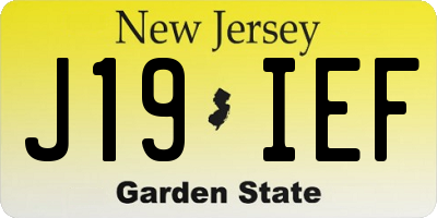 NJ license plate J19IEF
