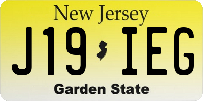 NJ license plate J19IEG