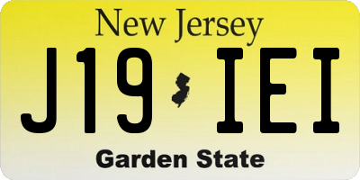 NJ license plate J19IEI
