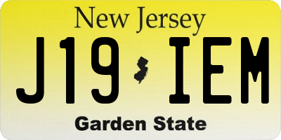 NJ license plate J19IEM