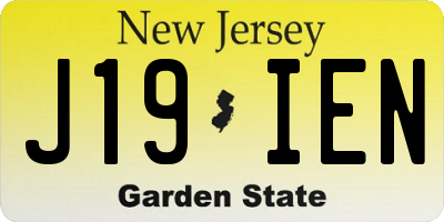NJ license plate J19IEN