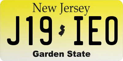 NJ license plate J19IEO