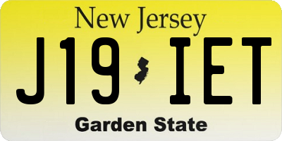 NJ license plate J19IET