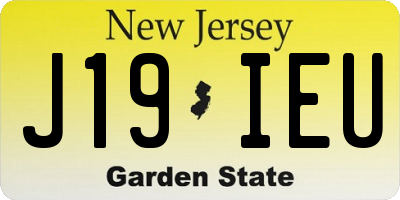NJ license plate J19IEU