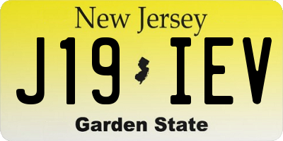 NJ license plate J19IEV