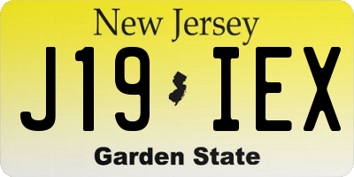 NJ license plate J19IEX