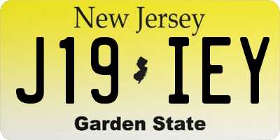NJ license plate J19IEY