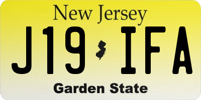 NJ license plate J19IFA