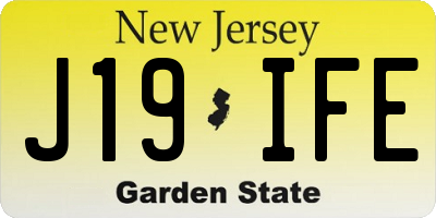 NJ license plate J19IFE
