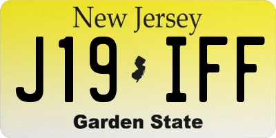 NJ license plate J19IFF