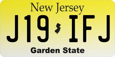 NJ license plate J19IFJ
