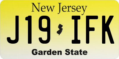 NJ license plate J19IFK