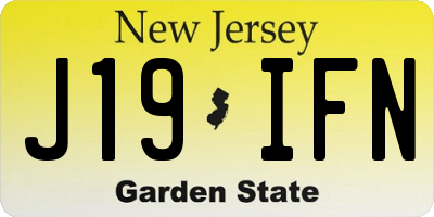 NJ license plate J19IFN