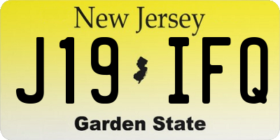 NJ license plate J19IFQ