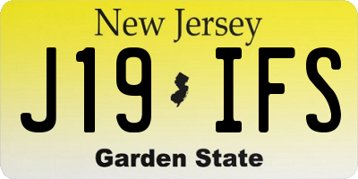 NJ license plate J19IFS