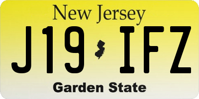 NJ license plate J19IFZ