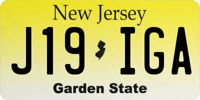 NJ license plate J19IGA