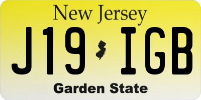 NJ license plate J19IGB