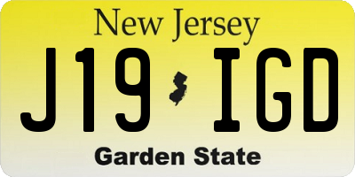 NJ license plate J19IGD