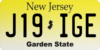 NJ license plate J19IGE