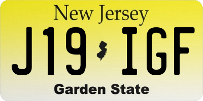 NJ license plate J19IGF