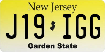 NJ license plate J19IGG