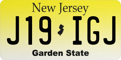 NJ license plate J19IGJ