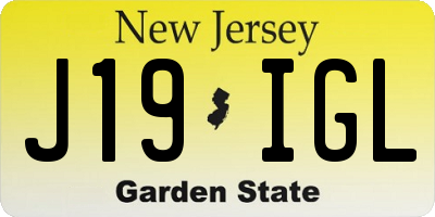 NJ license plate J19IGL