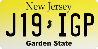 NJ license plate J19IGP
