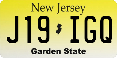 NJ license plate J19IGQ