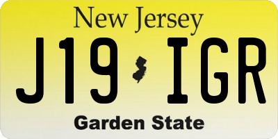 NJ license plate J19IGR