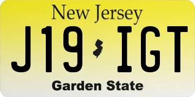 NJ license plate J19IGT