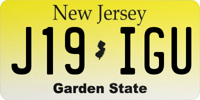 NJ license plate J19IGU