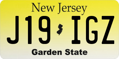 NJ license plate J19IGZ