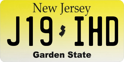 NJ license plate J19IHD