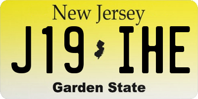 NJ license plate J19IHE