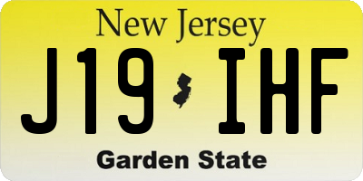 NJ license plate J19IHF
