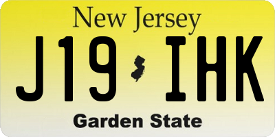 NJ license plate J19IHK