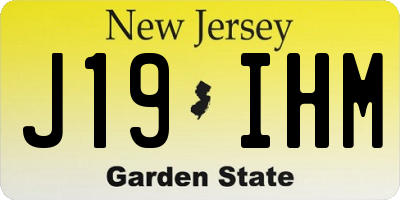 NJ license plate J19IHM