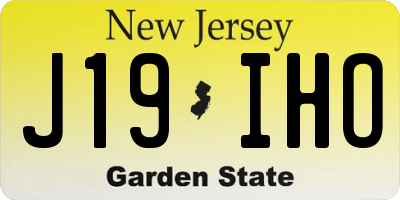NJ license plate J19IHO