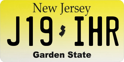 NJ license plate J19IHR