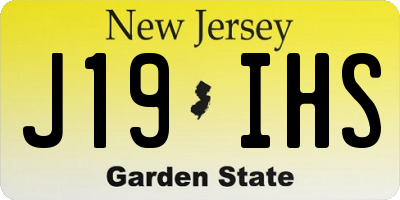 NJ license plate J19IHS