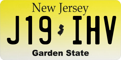 NJ license plate J19IHV