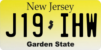 NJ license plate J19IHW