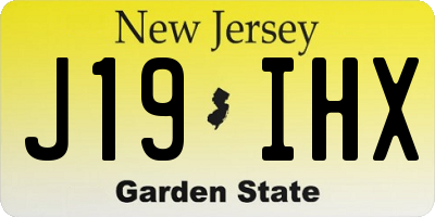 NJ license plate J19IHX