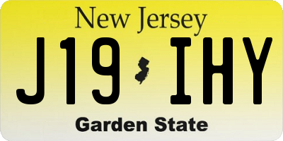 NJ license plate J19IHY