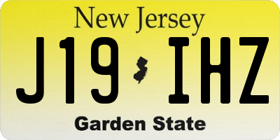 NJ license plate J19IHZ