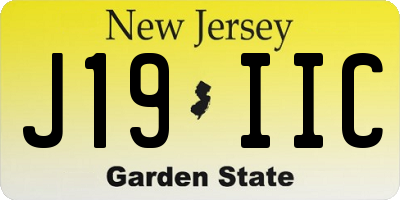 NJ license plate J19IIC