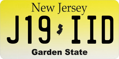 NJ license plate J19IID