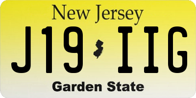 NJ license plate J19IIG